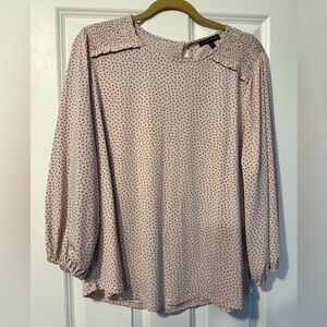 Adrianna Papell Blush Polka Dot Blouse